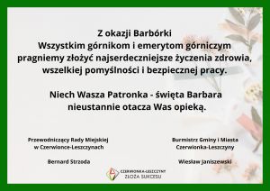 Życzenia z okazji Dnia Górnika